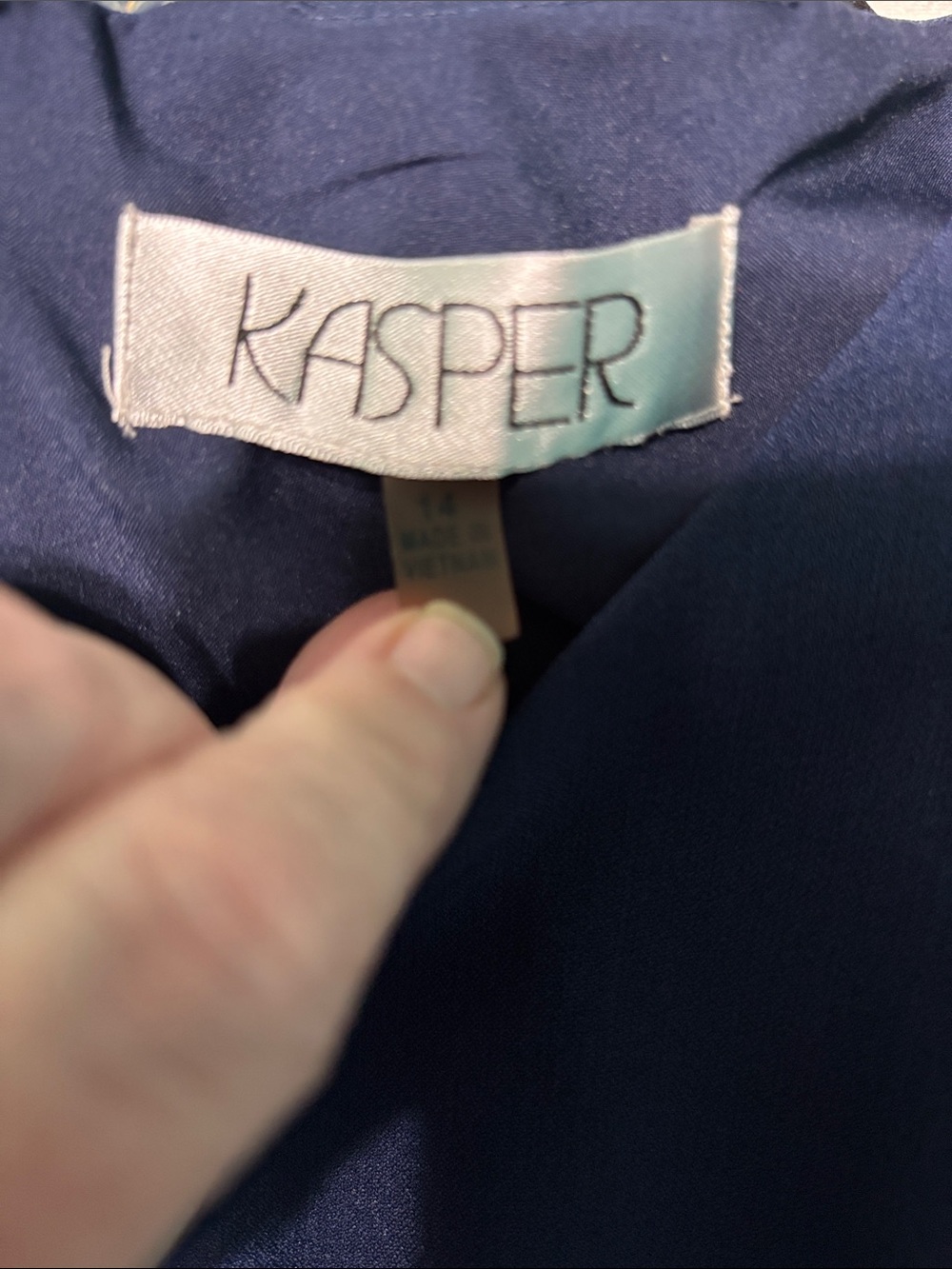 Kasper Navy Sleeveless Midi Sheath Dress - Picture 2 of 5